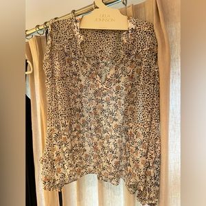 Ulla Johnson Constance Beige Floral Blouse